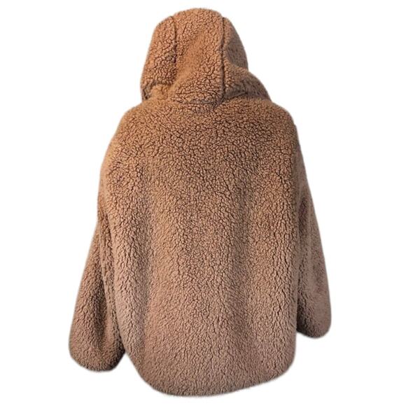 NWT Fuzzy Cozy Teddy Reversible Cardigan Coat open front LOve Tree size medium - Picture 4 of 12